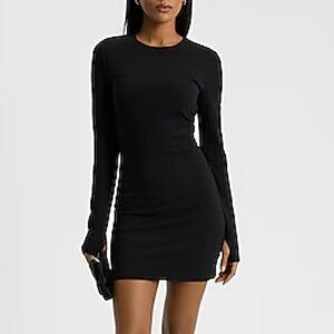 Express Crew Neck Long Sleeve Mini Knit Dress XS